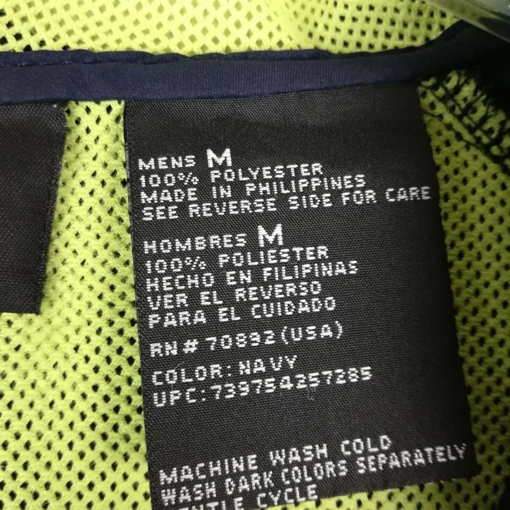 Starter Mens Jacket Windbreaker Hooded Zip‎ Blue Green Mesh Lined Lightweight M